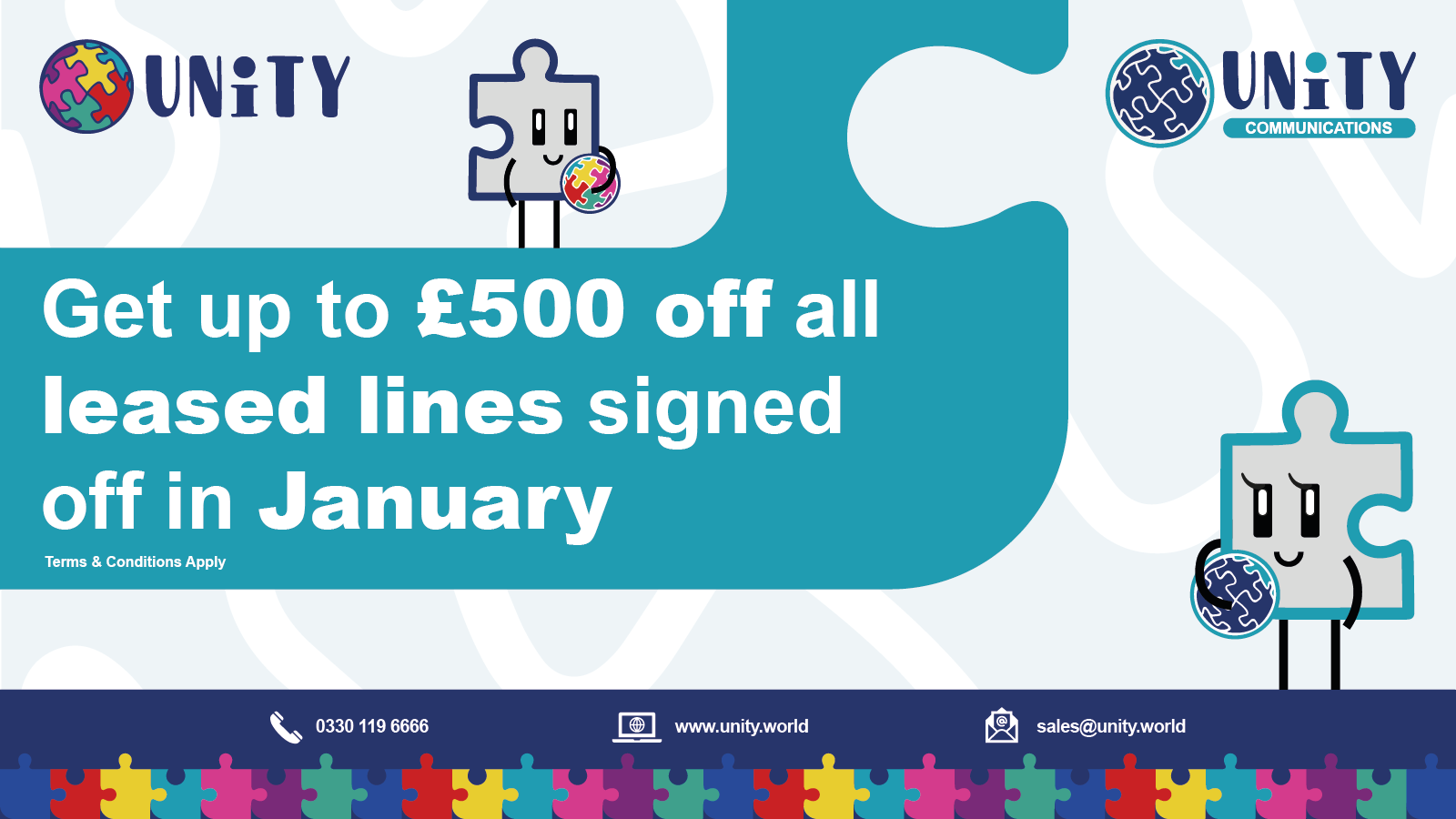 Get up to £500 off all leased lines signed off in January with Unity 