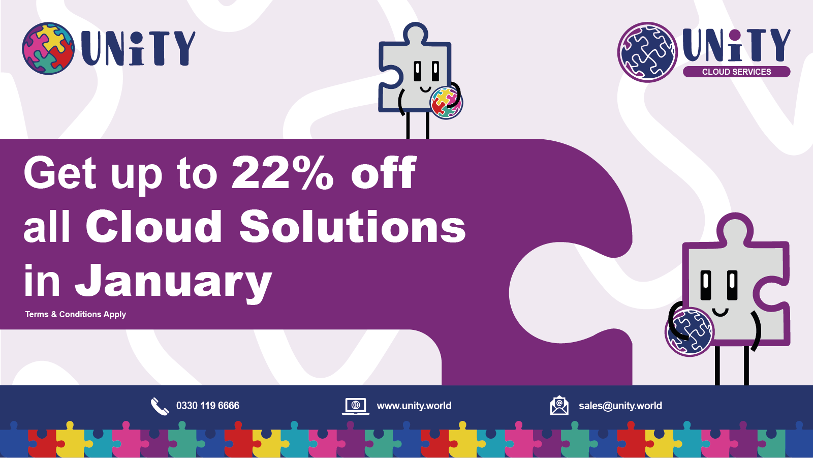 22% off cloud solutions in January with Unity 